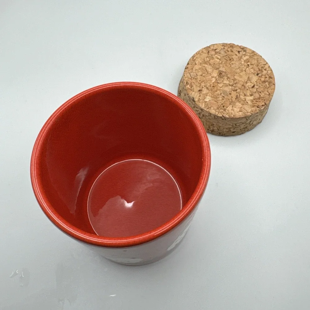 Vintage Waechtersbach Canister Jar Red Kitsch Chicken w‎ Cork Lid West Germany